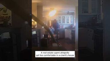 Realtor Drinks Milk From Carton in Client’s House #shorts