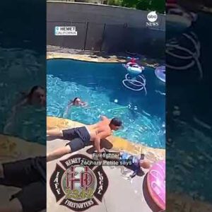 Father springs into hunch attach microscopic one boy from swimming pool | ABC News