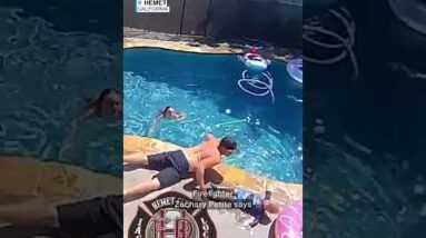 Father springs into hunch attach microscopic one boy from swimming pool | ABC News