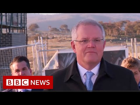 Australian man interrupts PM Morrison to roar ‘derive off my lawn’ – BBC News
