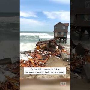 Seaside Condominium Collapses Into Sea #shorts