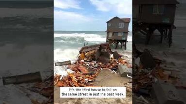 Seaside Condominium Collapses Into Sea #shorts