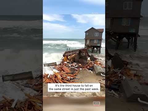 Seaside Condominium Collapses Into Sea #shorts