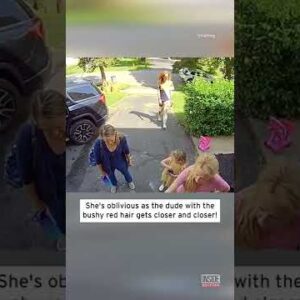 Girl Greets Purple-Headed Stranger in Her Driveway With Long Shout #Shorts