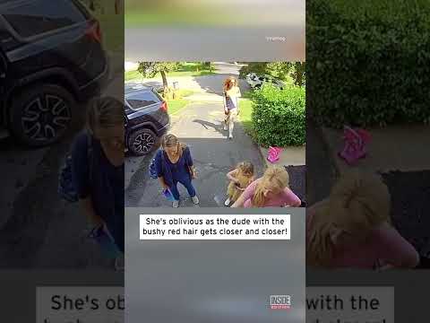 Girl Greets Purple-Headed Stranger in Her Driveway With Long Shout #Shorts