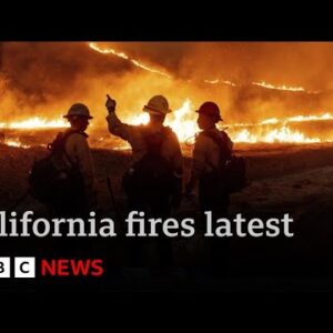 LA fires tranquil raging as Nationwide Guard and curfews deployed against looters | BBC News