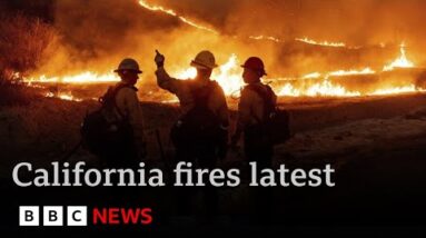 LA fires tranquil raging as Nationwide Guard and curfews deployed against looters | BBC News